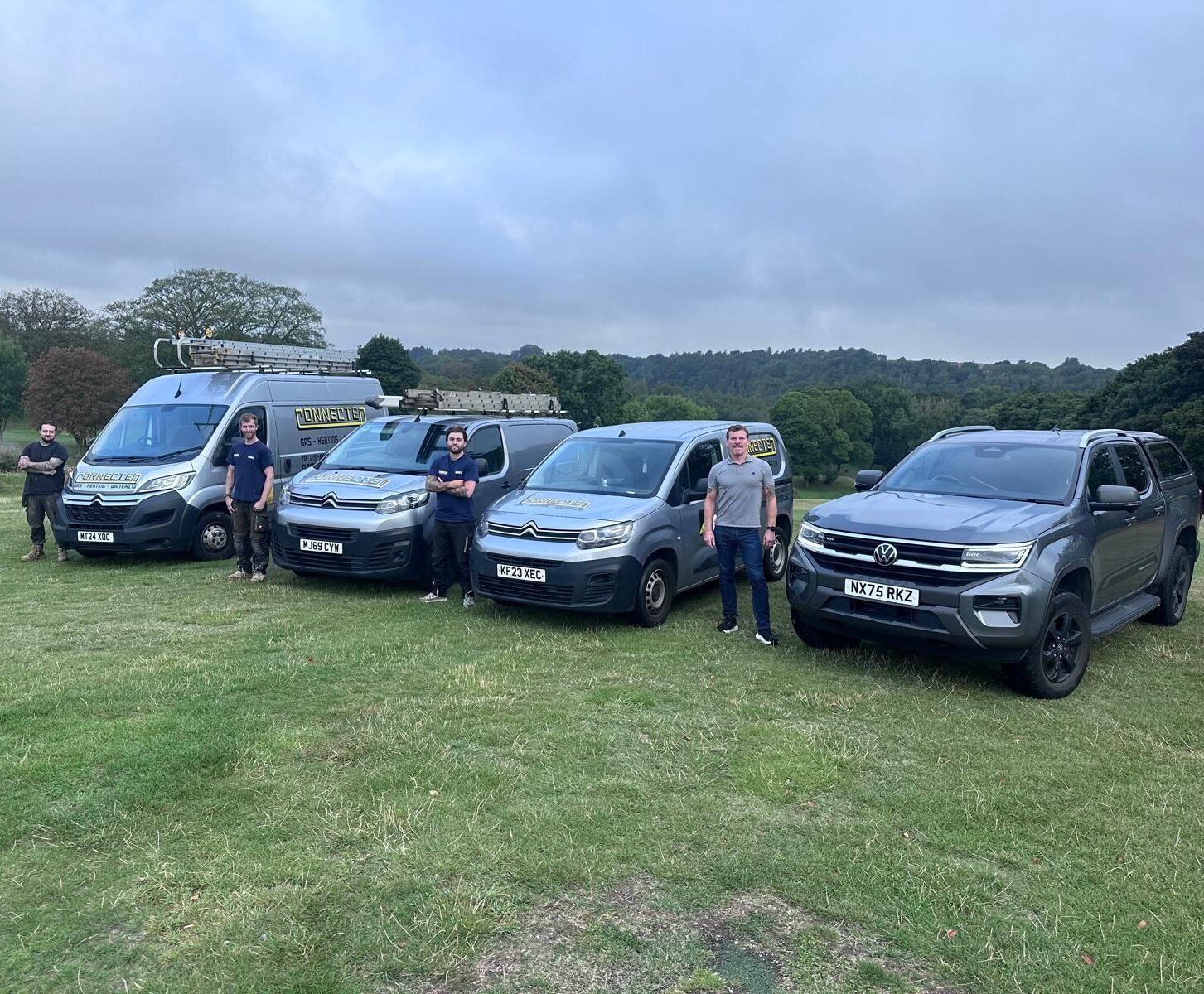 The Connected Gas & Heating engineers with their vans in County Durham