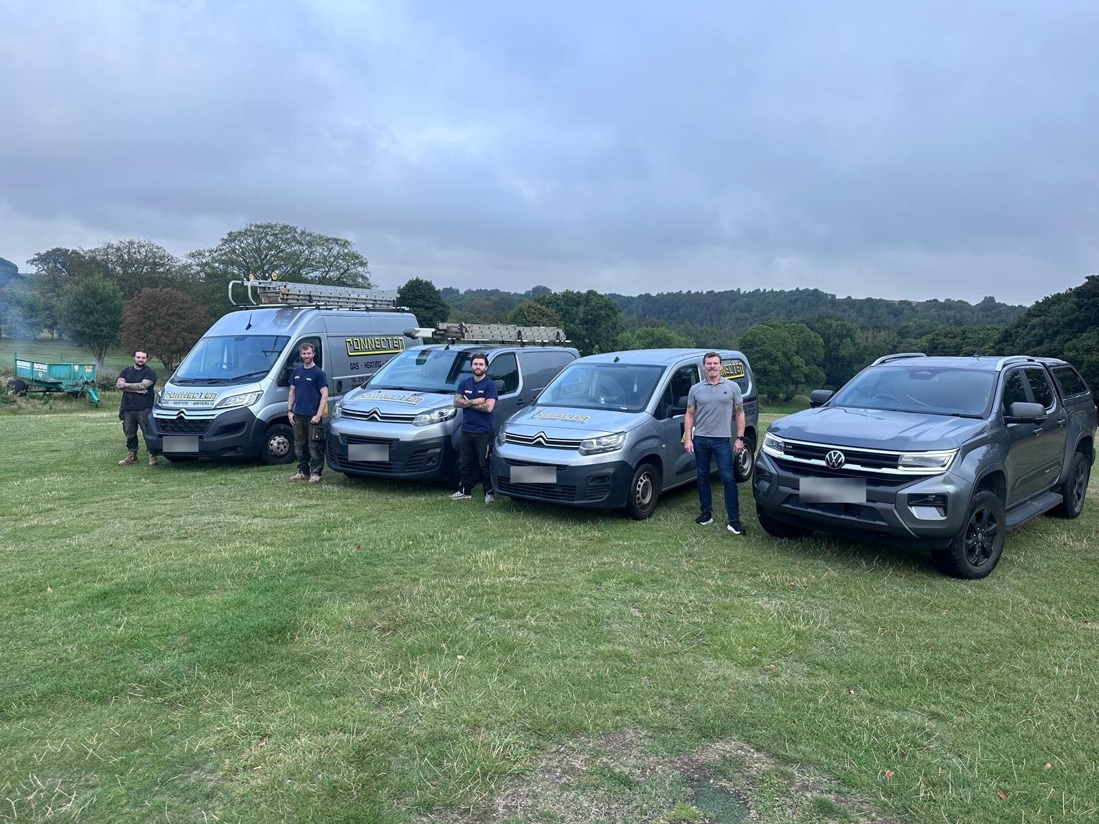 The Connected Gas & Heating engineers with their vans in County Durham