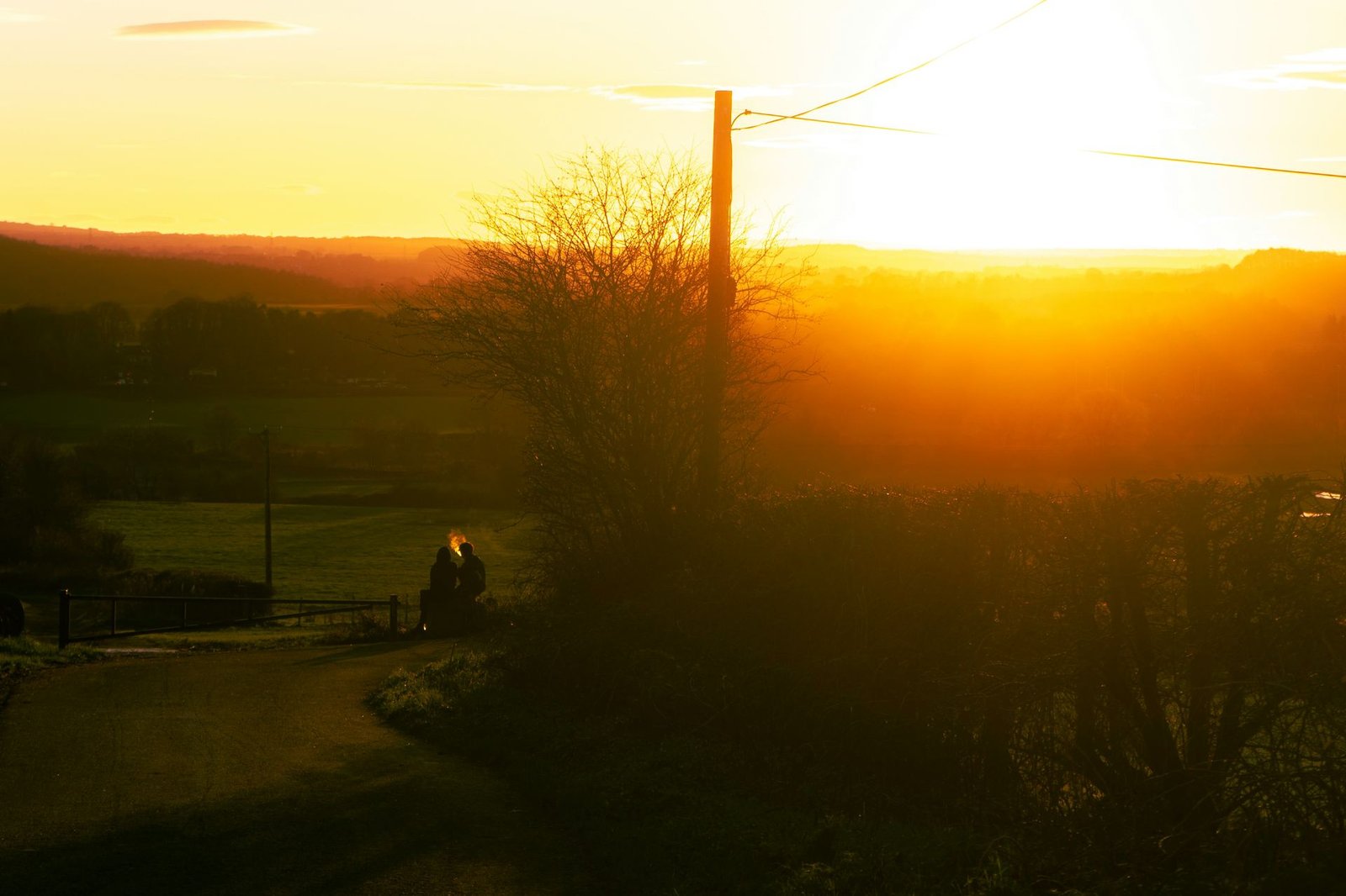 Golden sunset over County Durham countryside