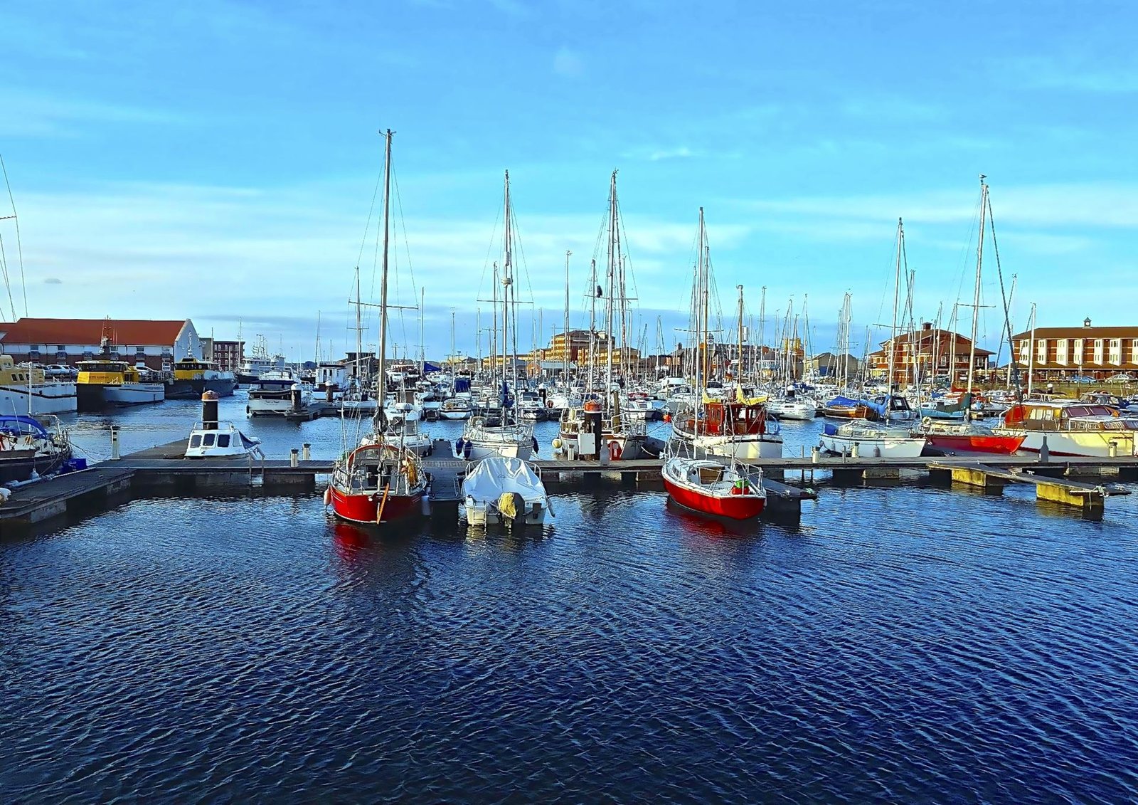 Boats moored at Hartlepool Marina